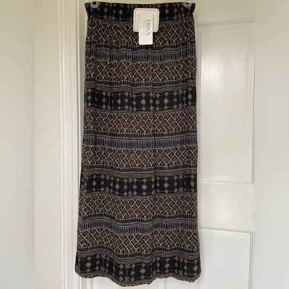 Black and wheat patterned maxi skirt by Erica large new with tags - Picture 2 of 10